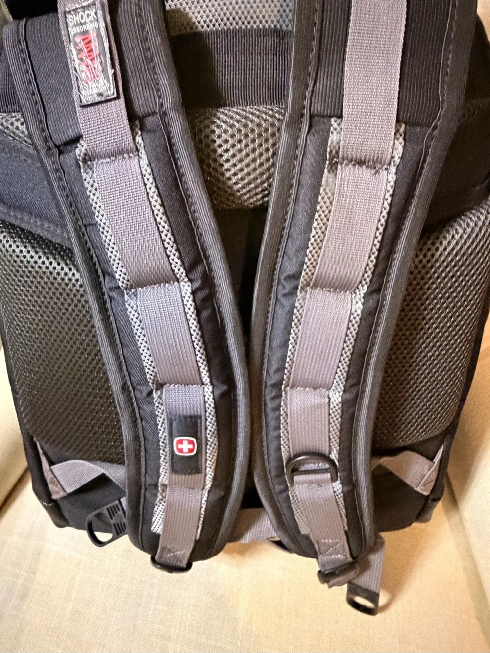 Swiss Tech Black and Gray Backpack with Red Logo Accent